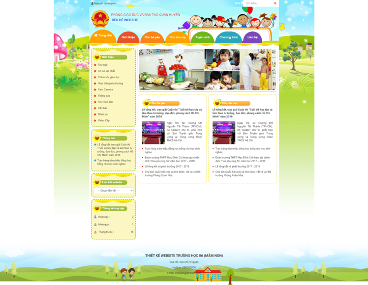Thiết kế website trường học 06 (Mầm non)
